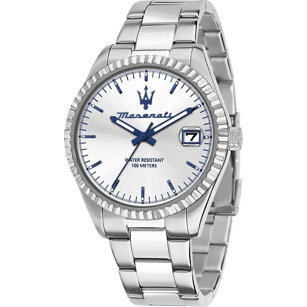 Maserati Competizione Серебристая Нержавеющая сталь Серебристый Мужские Кварцевые с Датой R8853100045 серебряный