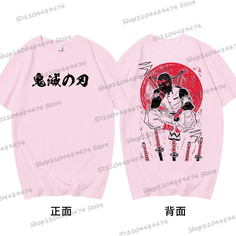 Men's Kimetsu No Yaiba Anime Clothing Uzui Tengen 2025 New Graphics T Shirt Loose Daily Round Neck Cotton Unisex Tops Tees