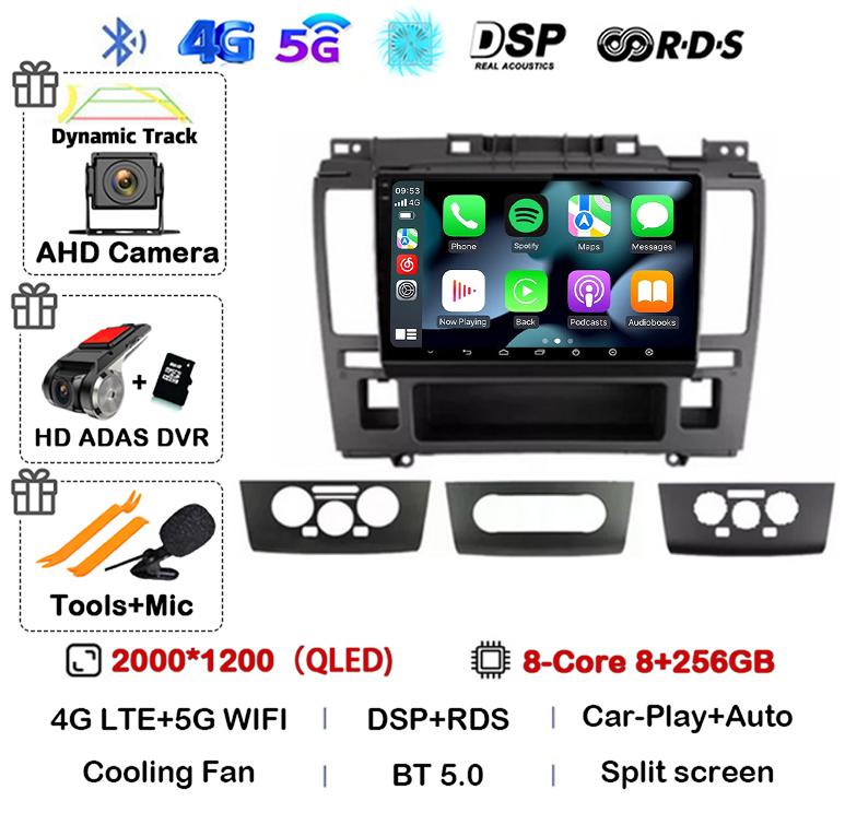 Android 14 Wireless Carplay+Auto 4G WIFI For Nissan Tiida C11 2004-2013 Car Radio GPS Multimedia Stereo Video Player Head Unit