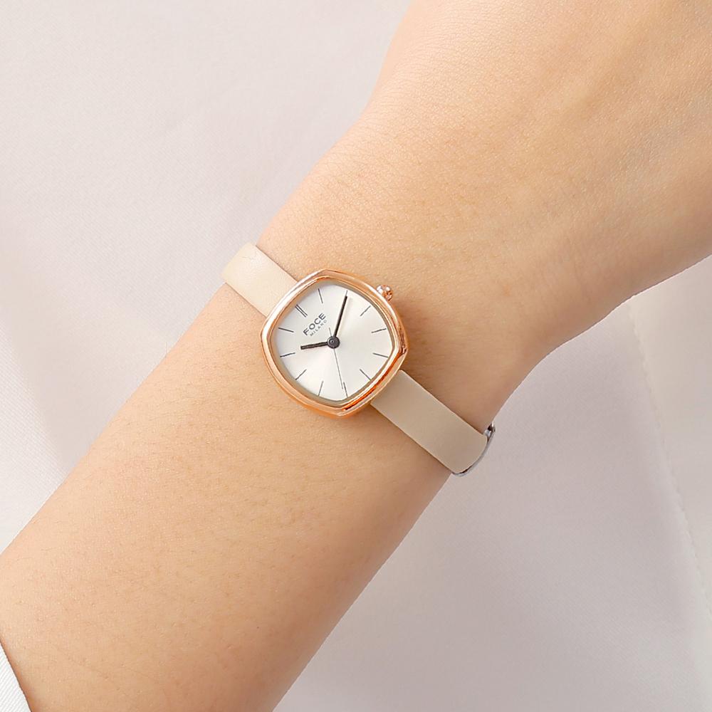 Pocheleidi Women'S Mesh Band & Leather Band Wristwatch 5-Piece Set Fm2015Wrg-Set