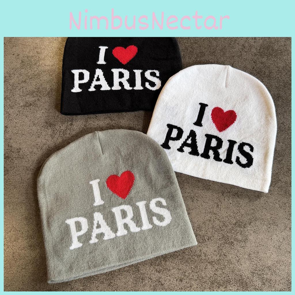 Unisex Block Color Heart Letter Knitted Hat For Fall And Winter Use Outdoor