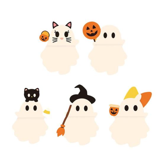 Halloweenowy Duch Tajemnicy Naklejka na Telefon Urocza Mini Naklejka Peel-and-Stick