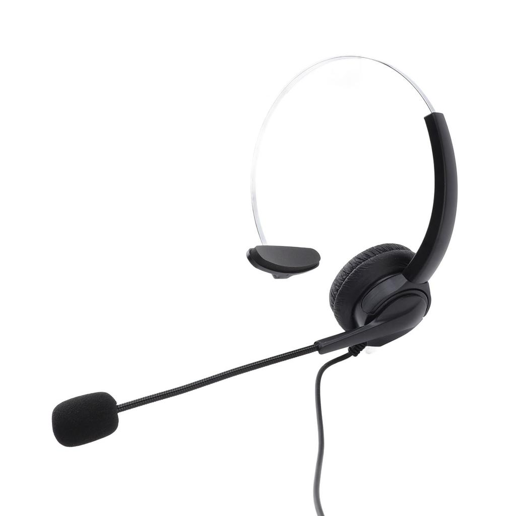 Monaural Phone Headset with Noise Canceling Microphone Volume Adjustable Office Telephone Headset with USB C To USB