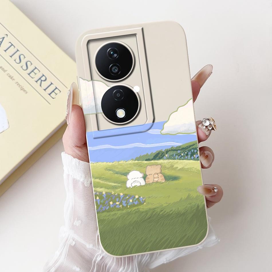 For Honor X7b Cute Panda Rabbit Cartoon Case HonorX7b X 7B 4G CLK-LX1 LX2 LX3 Camera Protective Soft Silicone Phone Cases