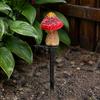 Weather Resistant Landscape Lights Solar Mushroom Garden Stake Light Resin Fairy Lamp with Waterproof Pathway Lighting Warm Glow Outdoor Yard Decor