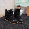 Women's HighWedge Sneakers Inner Height Increasing Patchwork Casual Board Shoes Fall Daily Ankle Boots