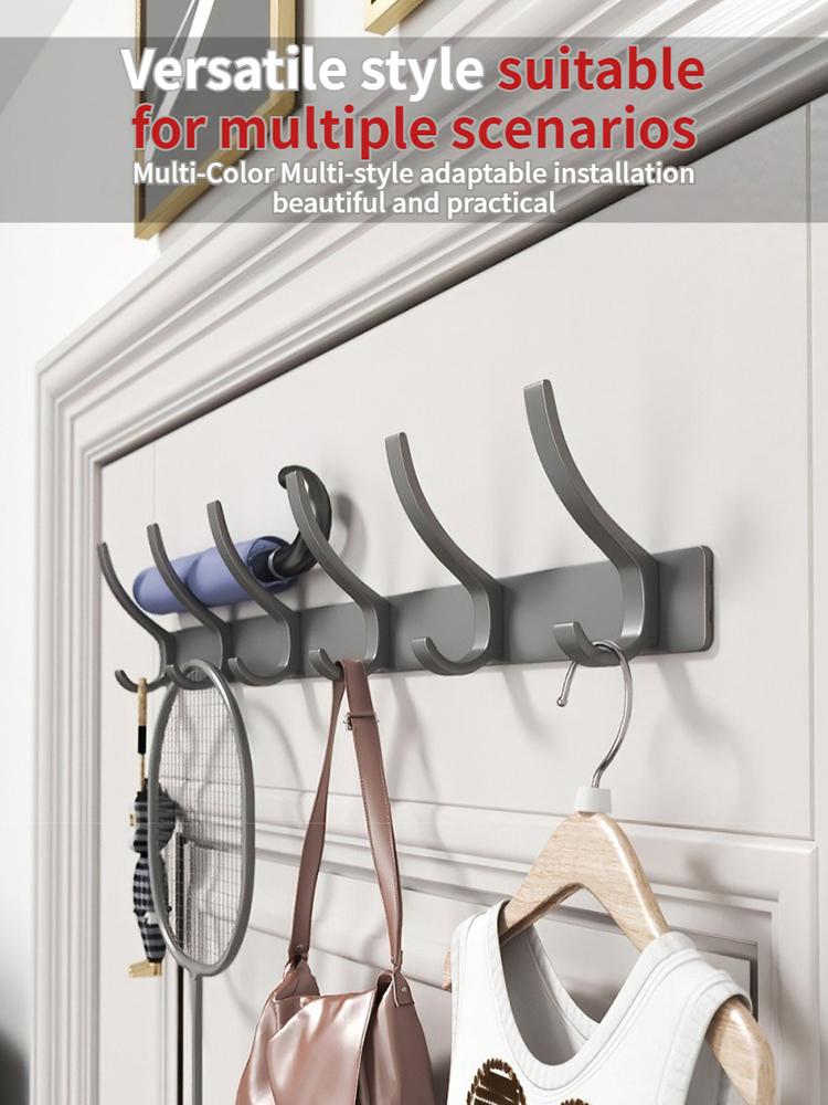 No Drill of Door Hooks, Space Aluminum, Non Perforated Bathroom Hooks, Bedroom Storage, Clothes Hanger Hooks, Wall Clothes Hook