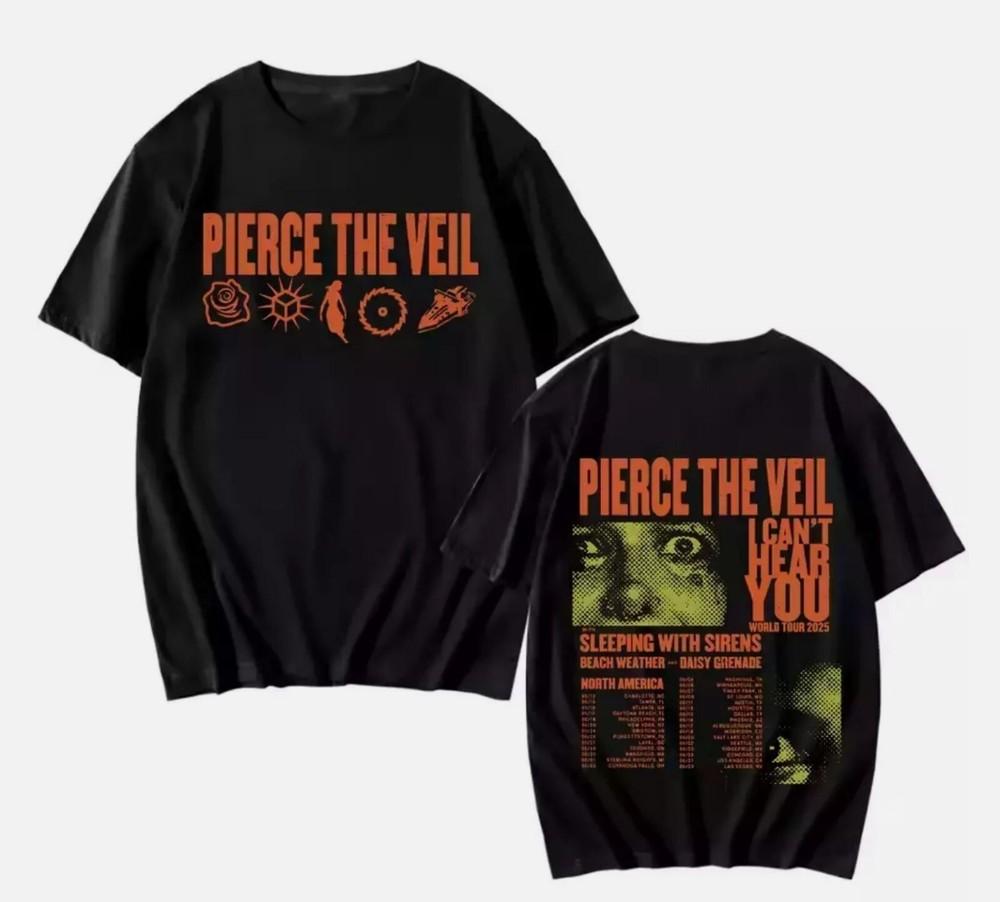 

Pierce The Veil I Can_t Hear You World Tour 2025 T-shirt Double Sided XL