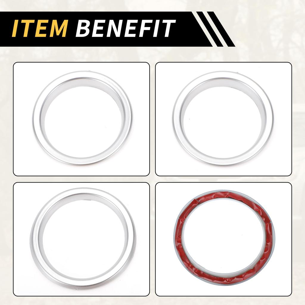 REPAIROCK Jeep 4pcs AC Vent Dashboard Decorative Rings for Wrangler JL JLU 2018-2020 Air