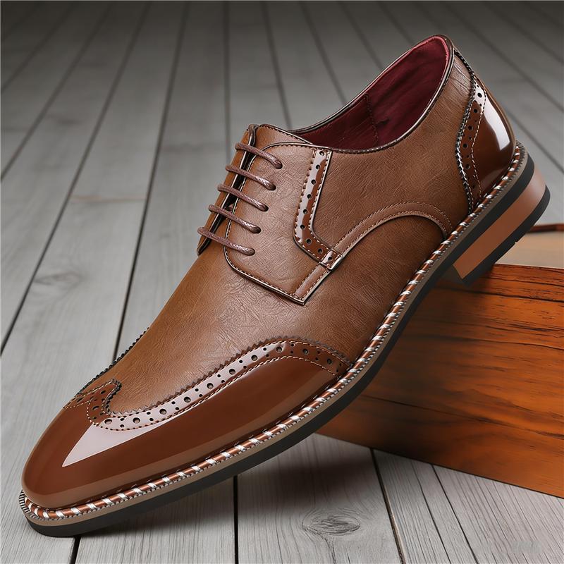 Nové pánské špičaté bílo-hnědé mix barvy ležérní brogues oxfordky značkový designér svatební šaty Homecoming ples formální obuv