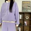 New Arrivals Open Run Women Color Block Hoodie Sweatshirt Wide Pants Set