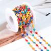 1Meter Colorful Enamel Heart Leaf Bead Chain Stainless Steel Gold Color Chain for DIY Clothing Jewelry Making Necklace Bracelet