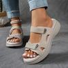 2026 New Summer Women's Wedge Sandals Fashionable Non-Slip Beach Sandals Lightweight Casual Thick Sole Plus Size Shoes