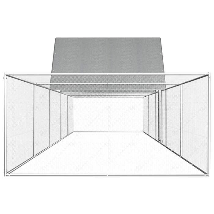 VidaXL Poulailler Enclos Clapier Cage Animaux Lapin Canard 10x2x2 m Acier 144563
