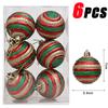 6Pcs Christmas Ball Ornaments With Painted Xmas Tree Hanging Pendant New Year Gifts For 2025 Christmas Navidad Party Decoration
