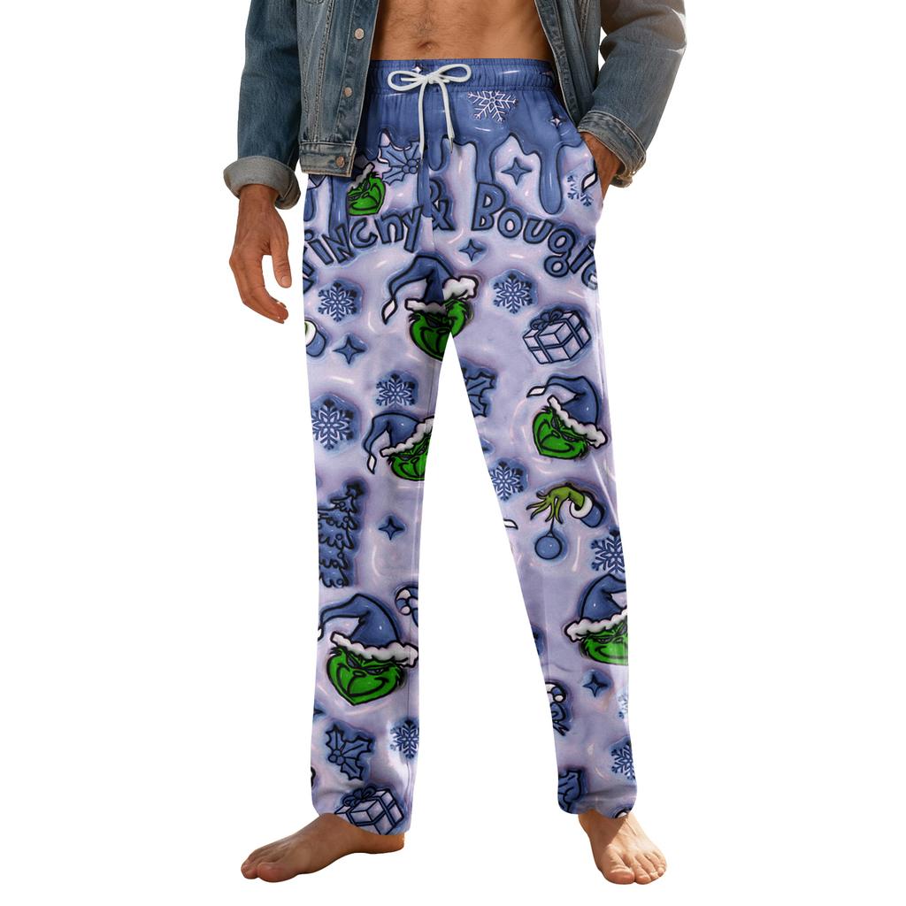 Men's Home Soft Pajama Pants Drawstring With Pockets Casual Sports Pants