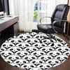1pc Panda Pattern Office Round Area Rug, Indoor Mat Suitable For Office, Under Office Chairs Bedroom Living Room Home Decor, Room Deco