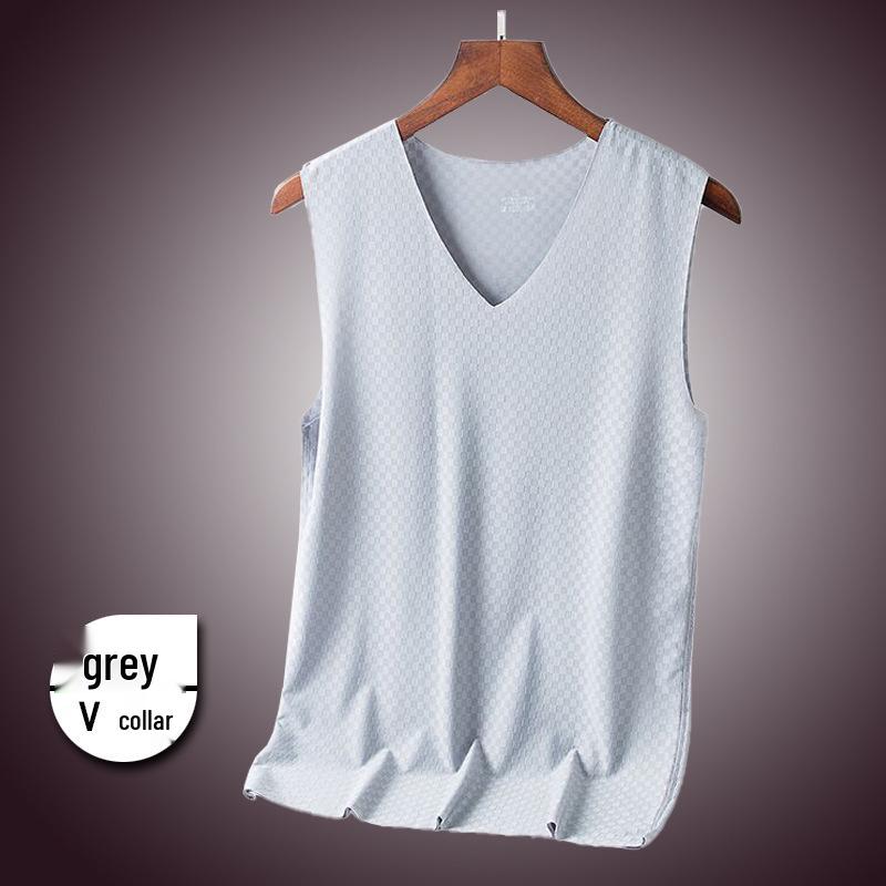 Men's Quick-Drying Slim Fit V-Neck Mesh Ice Silk Summer Tank Top