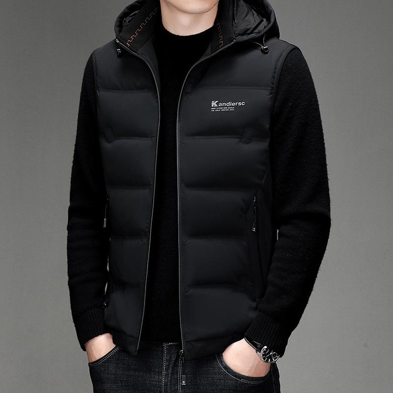 

Короткий пуховый жилет мужской осенне-зимний новый повседневный жилет с капюшоном утолщенный и теплый 4XL
