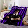 Custom Name Wednesday Theme Printed Blanket - Perfect for Couch, Bed, Travel & Outdoor Use | Machine Washable, Cozy & Durable.