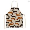 Aprons Cute Dog Printed Cotton Linen Kitchen Apron