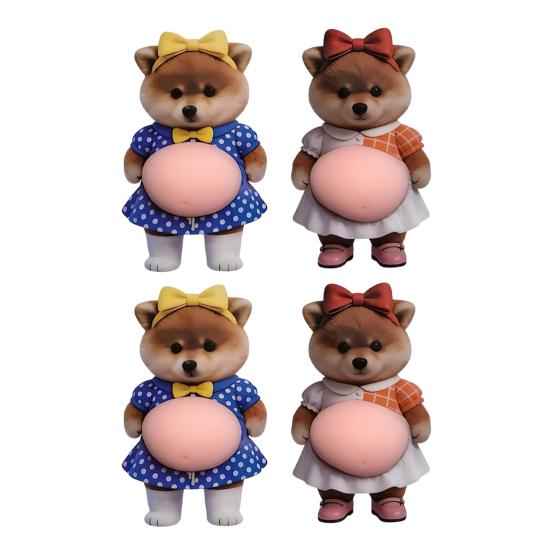 3D Pet Belly Sticker Soft Anti-Collision Sticker Cartoon Kitten/Puppy Decal with Big Belly Cute