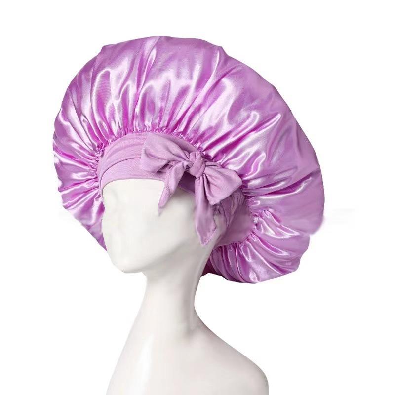 

1PC Chiffon Bath Cap - for Sleeping - Large Adjustable Headband Hairband - Suitable for Curly Hair - Hairpin