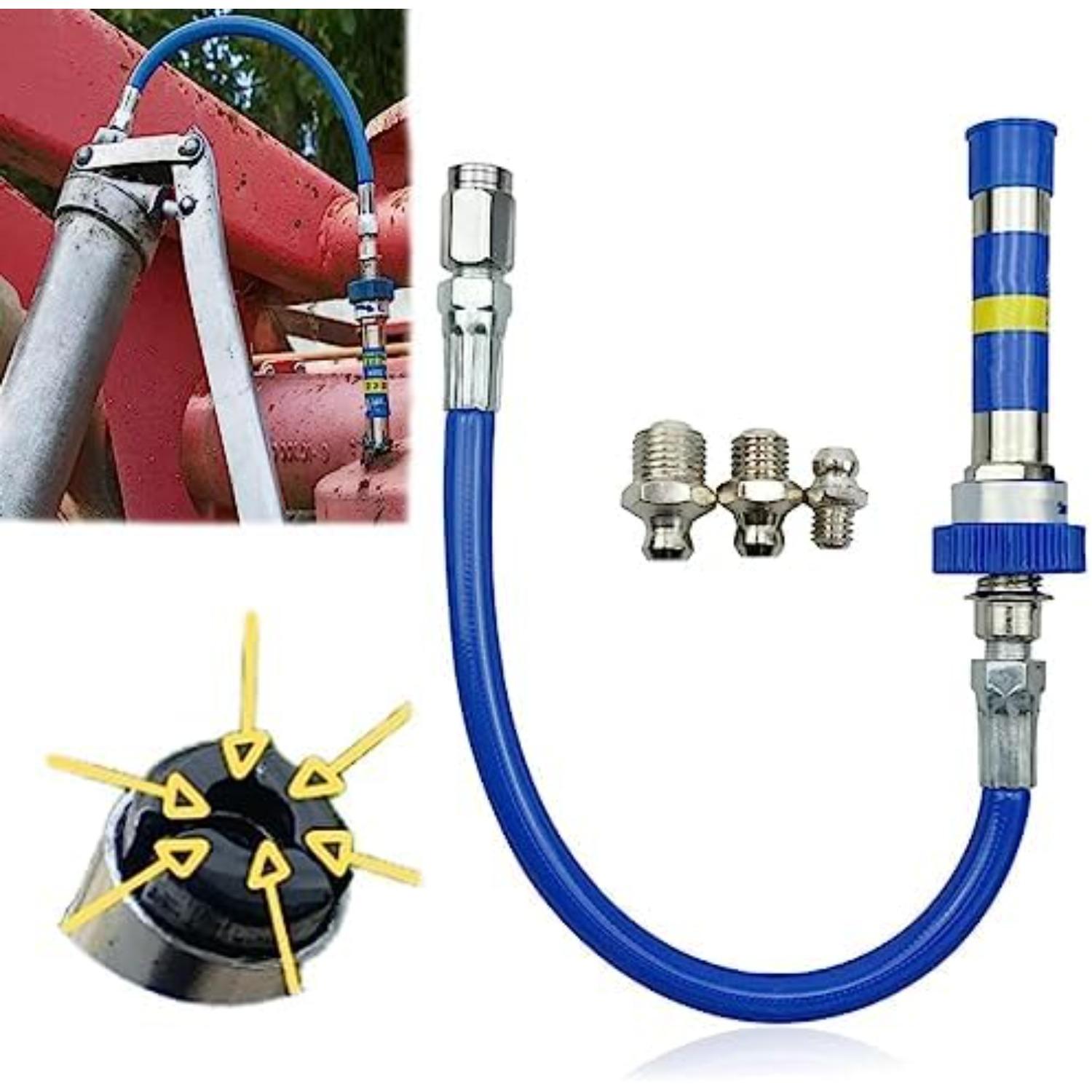 

Grease Coupler High Pressure Grease Coupler Grease Fittings Extensions Heavy-Duty Grease Gun Coupler Fits All Grease Guns Quick Lock and Release синій