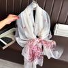 1 PCS 190cmX130 Pink Soft Yarn Thin Style Noble Fashion Silk Scarf Women's Extra Large Multi functional Shawl