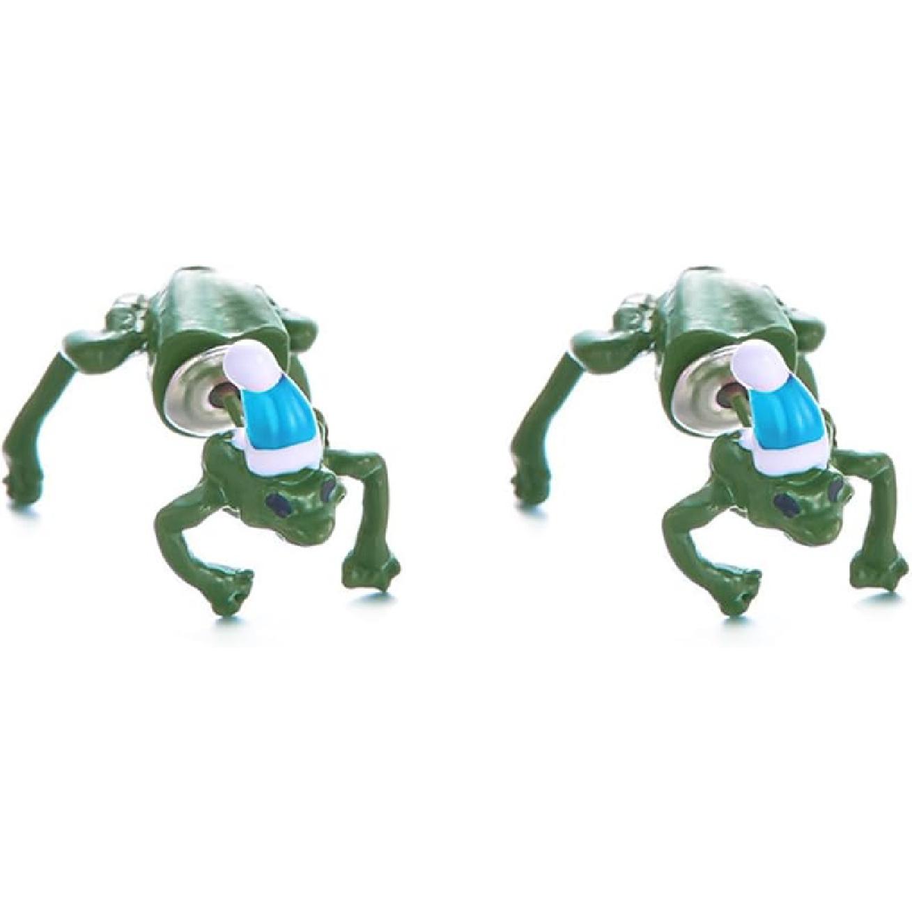 Frog Earrings for Women Christmas Hat Frog Earrings Frogs Shaped Stud Earrings Cute Christmas Animal Earrings Jewelry for Women