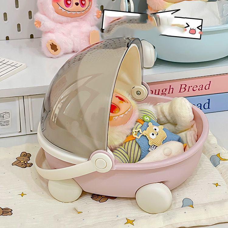 Doll Storage Box, Dust-proof Cotton Doll Transparent Cradle, Household Storage Tool Box, Handheld Display Cabinet