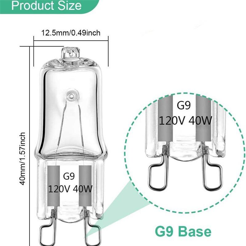 5/10/20PCS Eco Halogen Light Bulbs G9 120V 25W 40W 60W Energy Efficient Crystal Lamps with LED Inserted Beads for Home Lighting