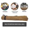 Multi-pocket Knife Roll Bag with 7 Slots Large Capacity Easy Carrying Canvas Wear Resistant Waterproof Portable Cooking Organizer Storage Pouch