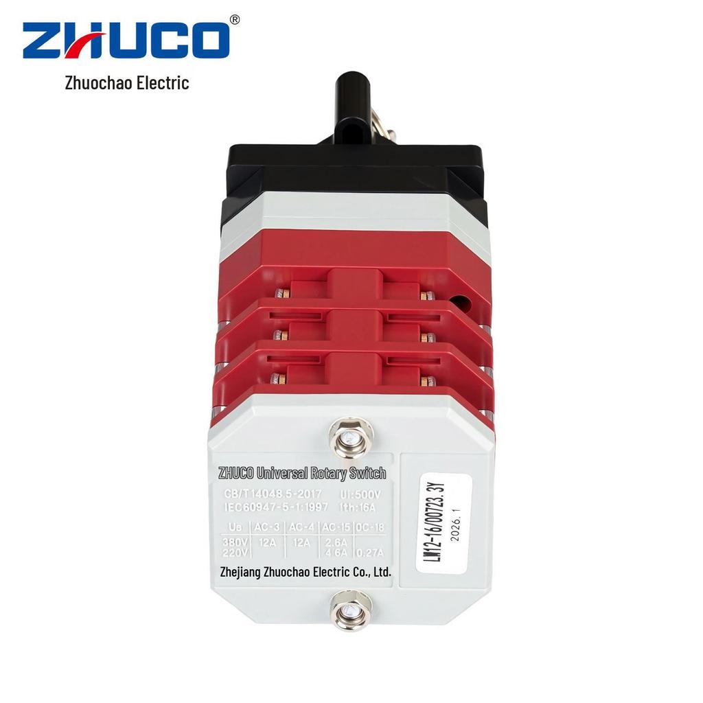 Zhuochao LW12-16/D0723.3Y Lockable 3-Position 3-Speed Rotary Switch