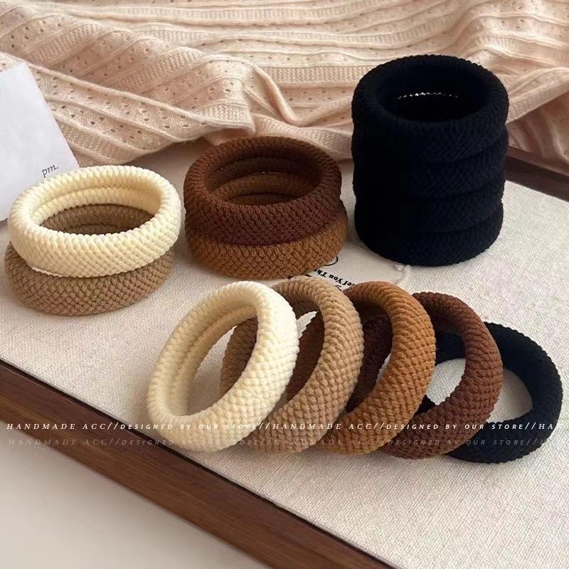 5/10 Mix Color High Elasticity Thickened Versatile Simple Scrunchies, Hair-Friendly (Random Color) Hair Ties Hair Rope