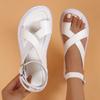 Sandals for Women 2026 Summer New Fashion Plus Size Thick Sole Toe Round Toe Beach Shoes Ankle Buckle Strap Women's Sandals