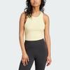 Adidas Originals Solid Slim Fit Ribbed Crew Neck Tank Top Women Tops Yellow IY9650