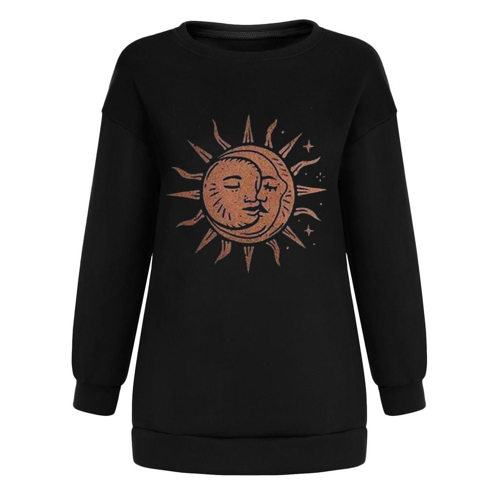 Women's Tops Winter Sun Printing Sweatshirt Pullover Tops