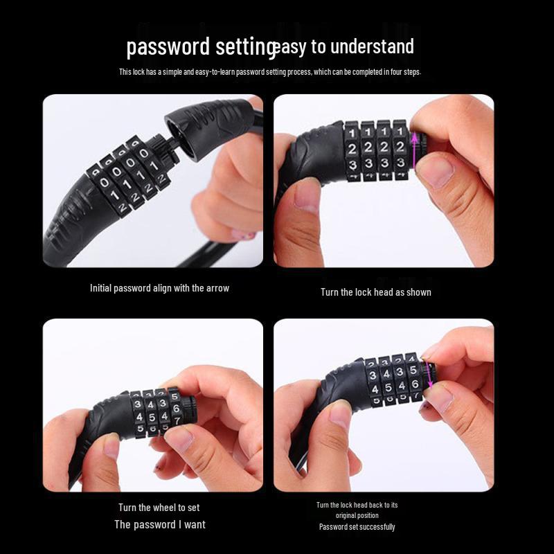 Portable Anti-theft Electric Motorcycle & Bicycle Combination Lock for Bikes and Children's Rings