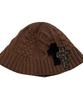 SK8ER ROCK Cable Knit Cross Bucket Hat ((Brown))