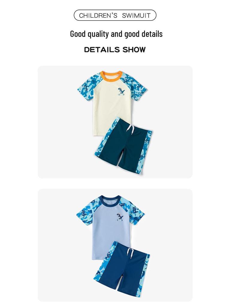 Boys' Two-Piece Swimwear Set 2025: Quick-Dry, Sun-Protective Swim Trunks for Kids