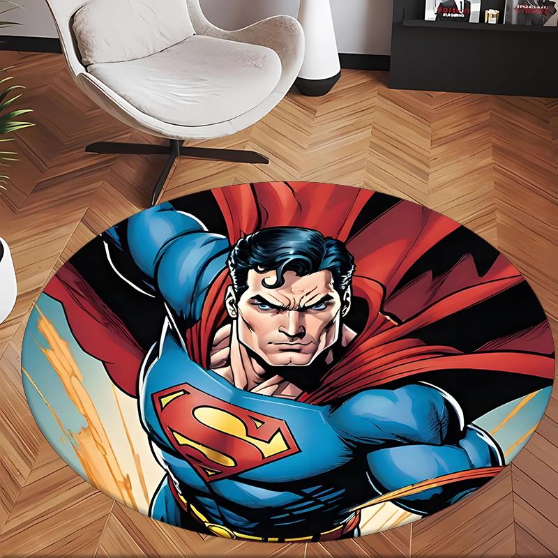 Superuomo (19) Tappeto Rotondo per Ufficio Tappeto Decorativo per Pavimento per Ufficio Camera da Letto Soggiorno e Spazio Domestico