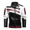 Mens Leather Jackets Motorcycle Stand Collar Zipper Male Pu Coats Biker Street Faux Leather Fleece Bomber Jacket Outerwear