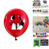 All-in-one Party Supplies Set Includes 26 Pieces Of The Rainbow Friends Theme Including Flags Big And Small Cake Toppers And Mixed Color Balloons.