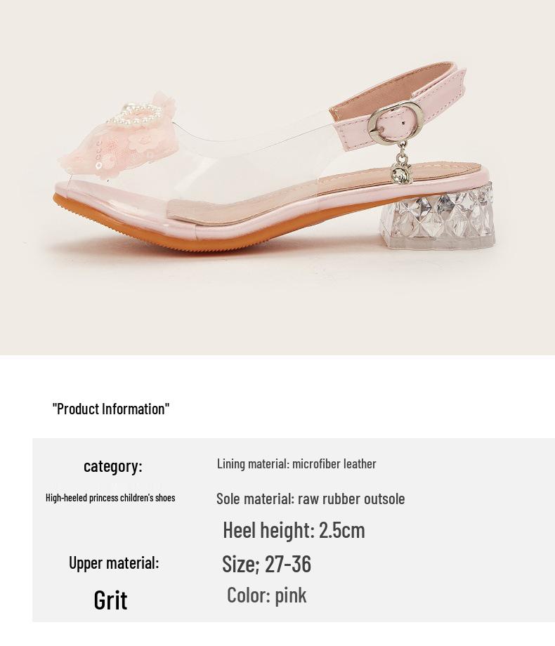 Mädchen 2025 Sommersandalen: Blockabsatz Feenstil mit Schleife - Ein-Wort Halbschuh-Design