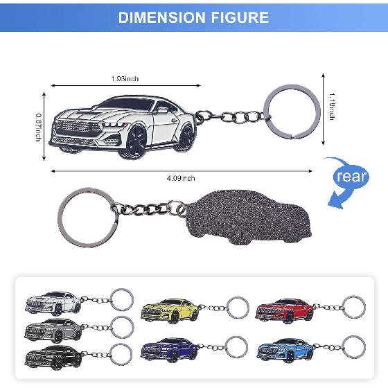 For Mustang Keychain Accessories-Key Chain Key Fob Cover for Ford Mustang GT 2024