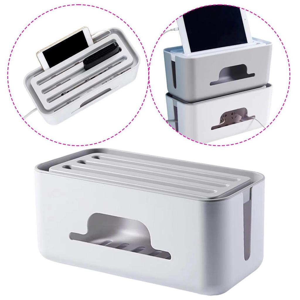 Cables Management Box Lightweight Cord Organizer for Router Home Desktop