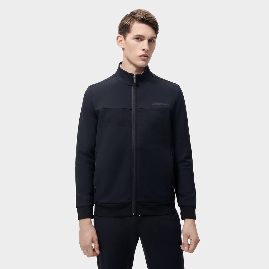 FILA Solid Color Stand Collar Zip Jacket Men jackets Black F11M312501F-BK