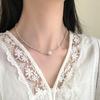 French Vintage-Inspired Pearl & Silver Necklace: Elegant, Versatile, High-Class Design
