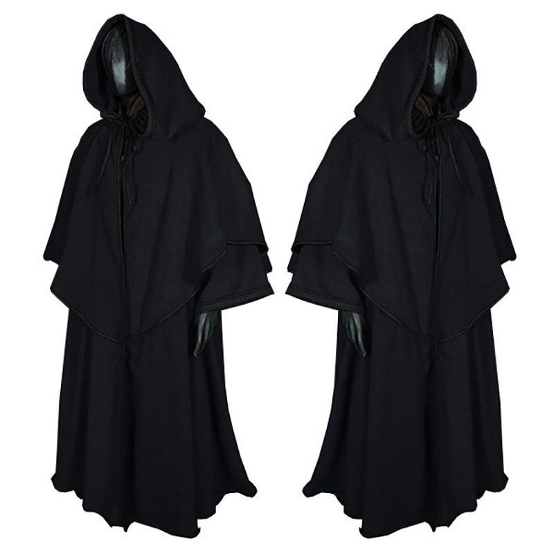 Middle Ages Hooded Robe Cloak Wizard Role Playing Costume For Event Halloween